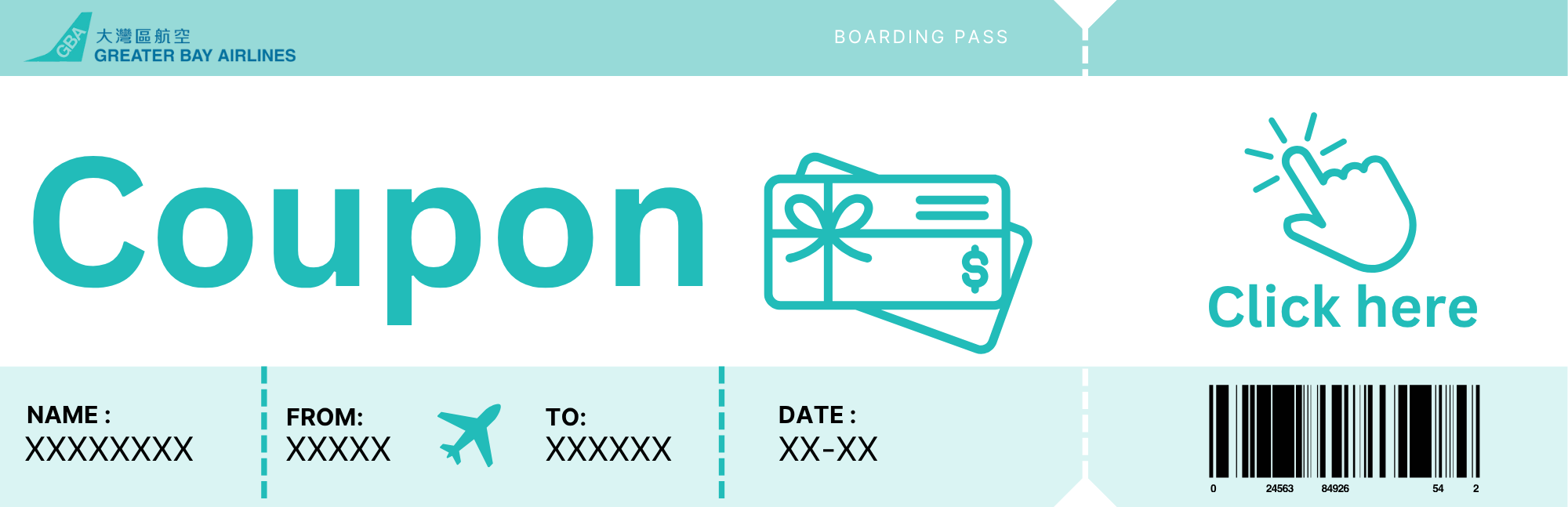 Red Modern Boarding Pass Arlines Ticket - EN