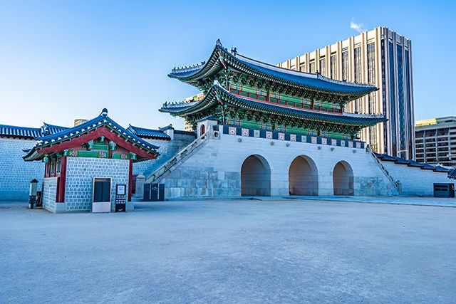 Gyeongbokgung palace Beautiful architecture building Gyeongbokgung palace in Seoul South Korea