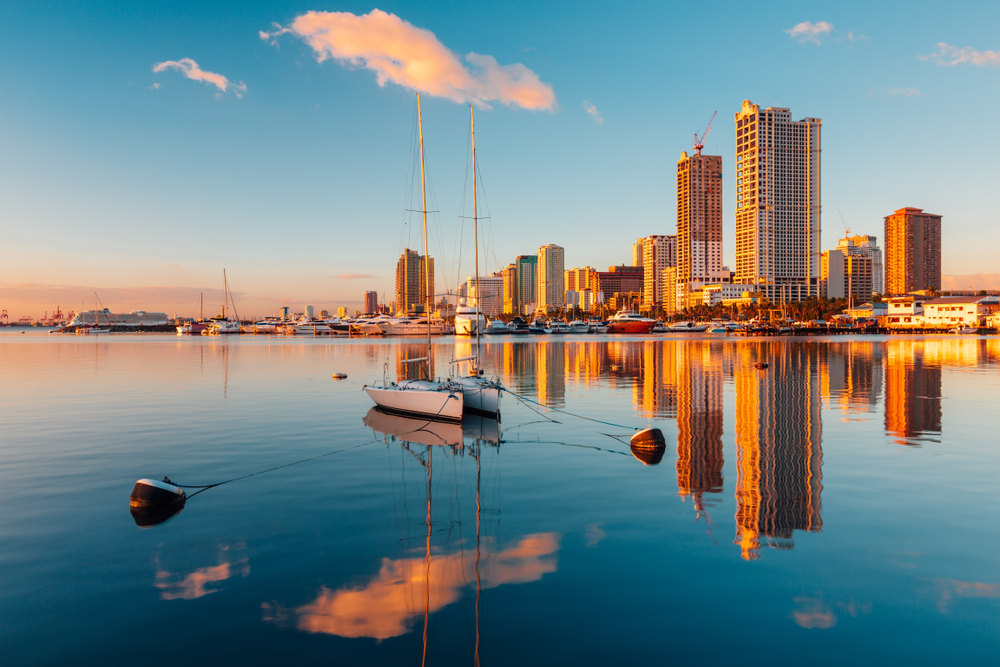 Skyline of Manila City and Manila Bay